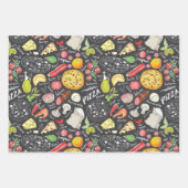 cool gefliestes Pizza-Party Geschenkpapier Set (Vorderseite 3)