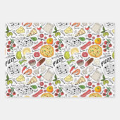 cool gefliestes Pizza-Party Geschenkpapier Set (Vorderseite)