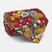 cool gefliestes Pizzaprinzip Krawatte (Gerollt)