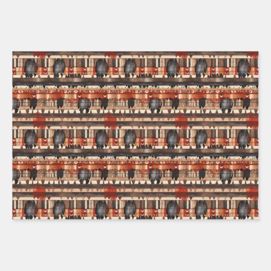 Cool gefliestes Western Party Geschenkpapier Set (Vorderseite 3)