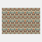 Cool gefliestes Western Party Geschenkpapier Set (Vorderseite)