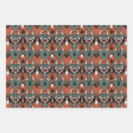 Cool gefliestes Western Party Geschenkpapier Set (Vorderseite 2)