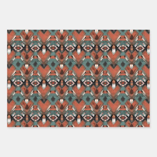 Cool gefliestes Western Party Geschenkpapier Set (Vorderseite)