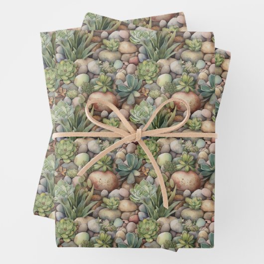 cool gekachelte Kaktus Muster Party Wrapping Geschenkpapier Set (Beispiel)