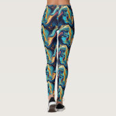 Cool gekacheltes abstraktes Muster Leggings (Rückseite)