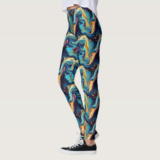 Cool gekacheltes abstraktes Muster Leggings (Links)