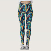 Cool gekacheltes abstraktes Muster Leggings (Vorderseite)