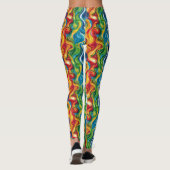 Cool gekacheltes abstraktes Muster Leggings (Rückseite)