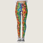 Cool gekacheltes abstraktes Muster Leggings (Vorderseite)