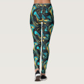 Cool gekacheltes abstraktes Muster Leggings (Rückseite)
