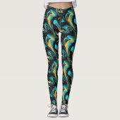 Cool gekacheltes abstraktes Muster Leggings (Vorderseite)