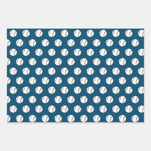 cool gekacheltes Baseballsportmuster Geschenkpapier Set (Vorderseite)