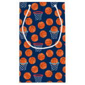 cool gekacheltes Basketballsportmuster Kleine Geschenktüte (Rückseite)