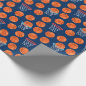 cool gekacheltes Basketballsportmuster Party Geschenkpapier (Ecke)