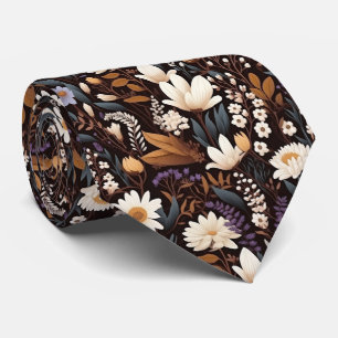 Cool gekacheltes Boho-Blume-Muster Krawatte
