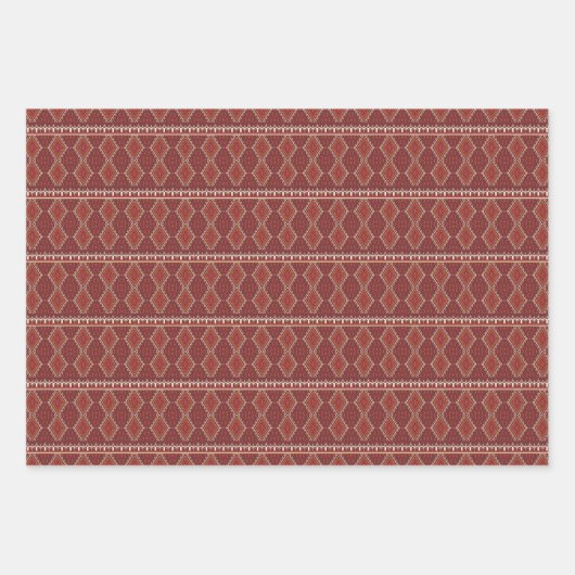 cool gekacheltes ethnisches Muster Geschenkpapier Set (Vorderseite 3)