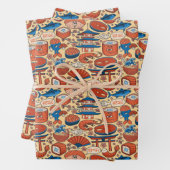 cool gekacheltes japanisches Lebensmittelmuster Geschenkpapier Set (Beispiel)