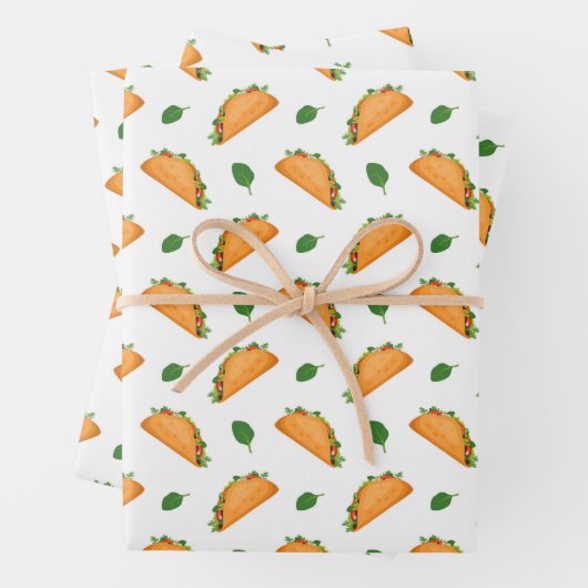 cool gekacheltes Taco-Party Geschenkpapier Set (Beispiel)