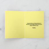 Cool Gelb & Schwarzer Pinguin Husband 60. Geburtst Karte (Innenseite)