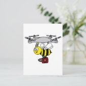 Cool-Gelbe Jacket Bee Drone Cartoon Postkarte (Stehend Vorderseite)