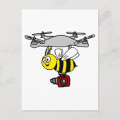 Cool-Gelbe Jacket Bee Drone Cartoon Postkarte (Vorderseite)