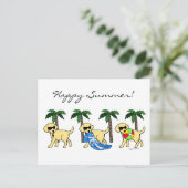 Cool-Gelbe Labradoren-Cartoon Postkarte (Stehend Vorderseite)