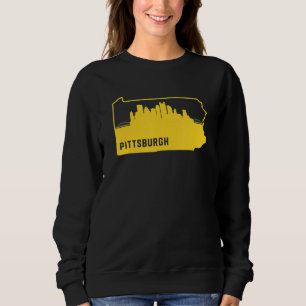 Cool Gelbe Pennsylvania Staat Kontur Pittsburgh Sweatshirt