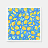 Cool Gelbe Zitrusfrüchte Wasserfarben Zitronenmust Serviette (Vorderseite)