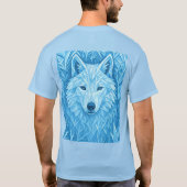 Cool Geometric Blue Wolf Low Poly Graphic All Over T-Shirt (Rückseite)