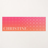 Cool Geometric Colorful Pink Ombre  Yogamatte (Vorderseite (Horizontal))