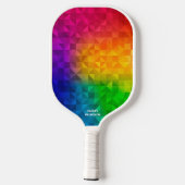 Cool Geometric Rainbow Pattern Custom Text Name Pickleball Schläger (Rückseite)