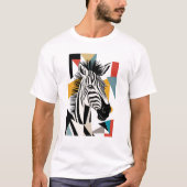 Cool Geometrie Zebra African Wildlife T-Shirt (Vorderseite)