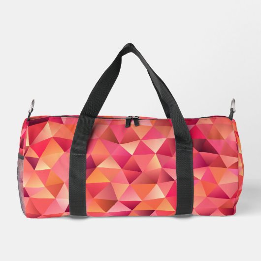 Cool geometrisch rotes Orangenpinmonogramm Duffle Bag (Rückseite)