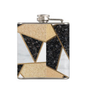 Cool geometrische Marmortextur Flachmann (Rückseite)