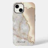 Cool geometrischer Goldcreme-Marmor Case-Mate iPhone Hülle (Rückseite)