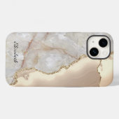 Cool geometrischer Goldcreme-Marmor Case-Mate iPhone Hülle (Rückseite (Horizontal))