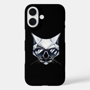 Cool Geometrisches iPhone-Gehäuse für Katzen - sel iPhone 16 Hülle
