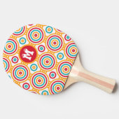 Cool geometrisches, lustiges Anfangsname Farbiges Tischtennis Schläger (Seitenansicht)