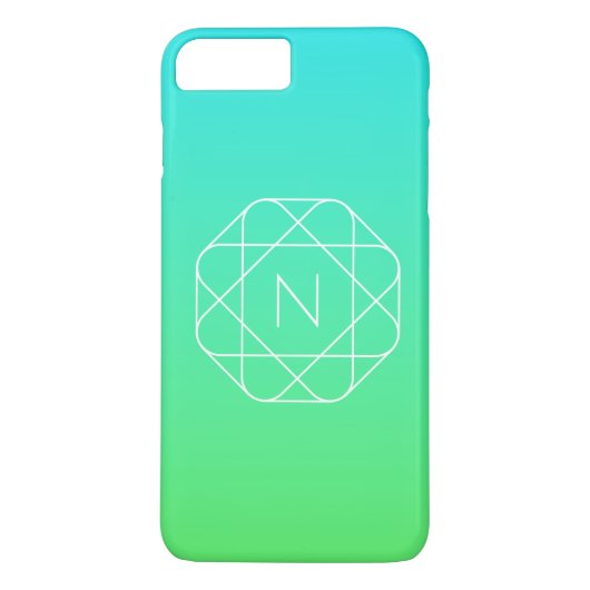 Cool Geometrisches Monogramm | Blue & Lime Green O Case-Mate iPhone Hülle (Rückseite)