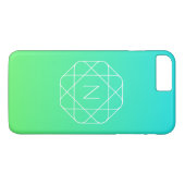 Cool Geometrisches Monogramm | Blue & Lime Green O Case-Mate iPhone Hülle (Rückseite (Horizontal))