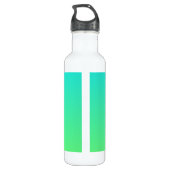 Cool Geometrisches Monogramm | Blue & Lime Green O Edelstahlflasche (Rückseite)
