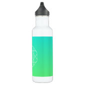 Cool Geometrisches Monogramm | Blue & Lime Green O Edelstahlflasche (Rechts)