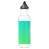 Cool Geometrisches Monogramm | Blue & Lime Green O Edelstahlflasche (Links)