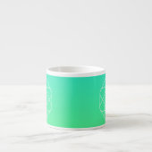 Cool Geometrisches Monogramm | Blue & Lime Green O Espressotasse (Vorderseite)