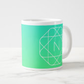 Cool Geometrisches Monogramm | Blue & Lime Green O Jumbo-Tasse (Vorderseite Rechts)