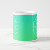 Cool Geometrisches Monogramm | Blue & Lime Green O Jumbo-Tasse (Vorderseite)