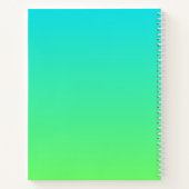 Cool Geometrisches Monogramm | Blue & Lime Green O Notizblock (Rückseite)