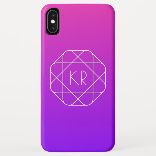 Cool Geometrisches Monogramm | Magenta Lila Violet Case-Mate iPhone Hülle (Rückseite)