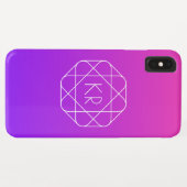 Cool Geometrisches Monogramm | Magenta Lila Violet Case-Mate iPhone Hülle (Rückseite (Horizontal))