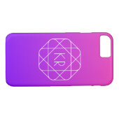 Cool Geometrisches Monogramm | Magenta Lila Violet Case-Mate iPhone Hülle (Rückseite (Horizontal))
